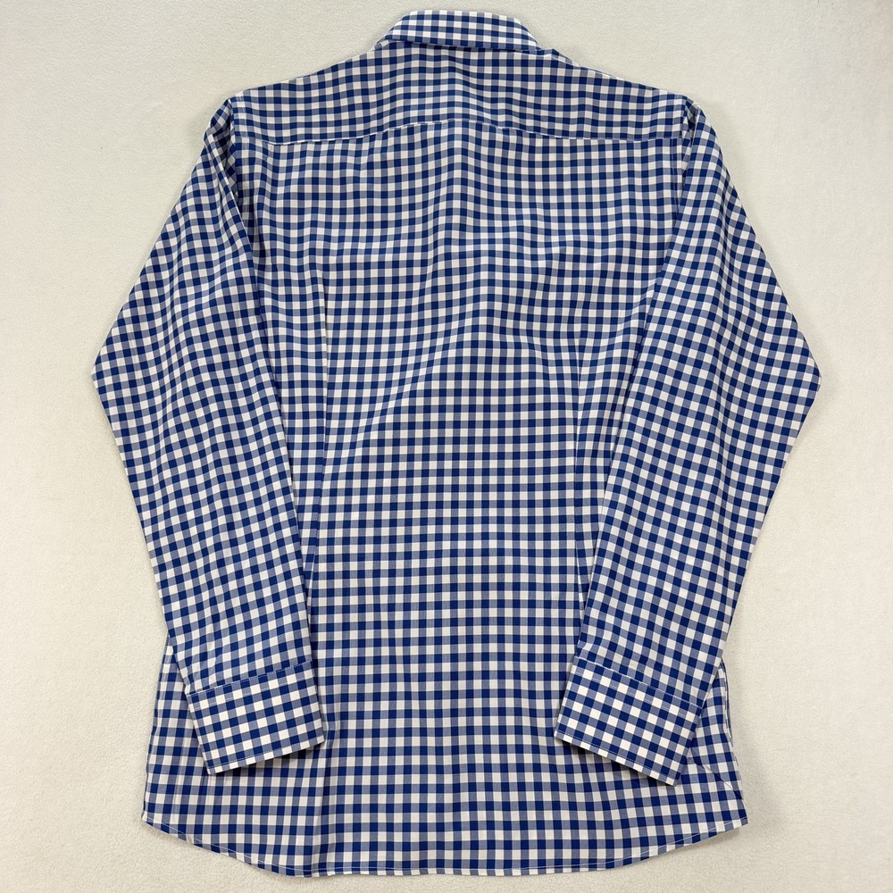 NWT State & Liberty Shirt Mens Large Blue White Gingham Check Long Sleeve - Picture 3 of 8